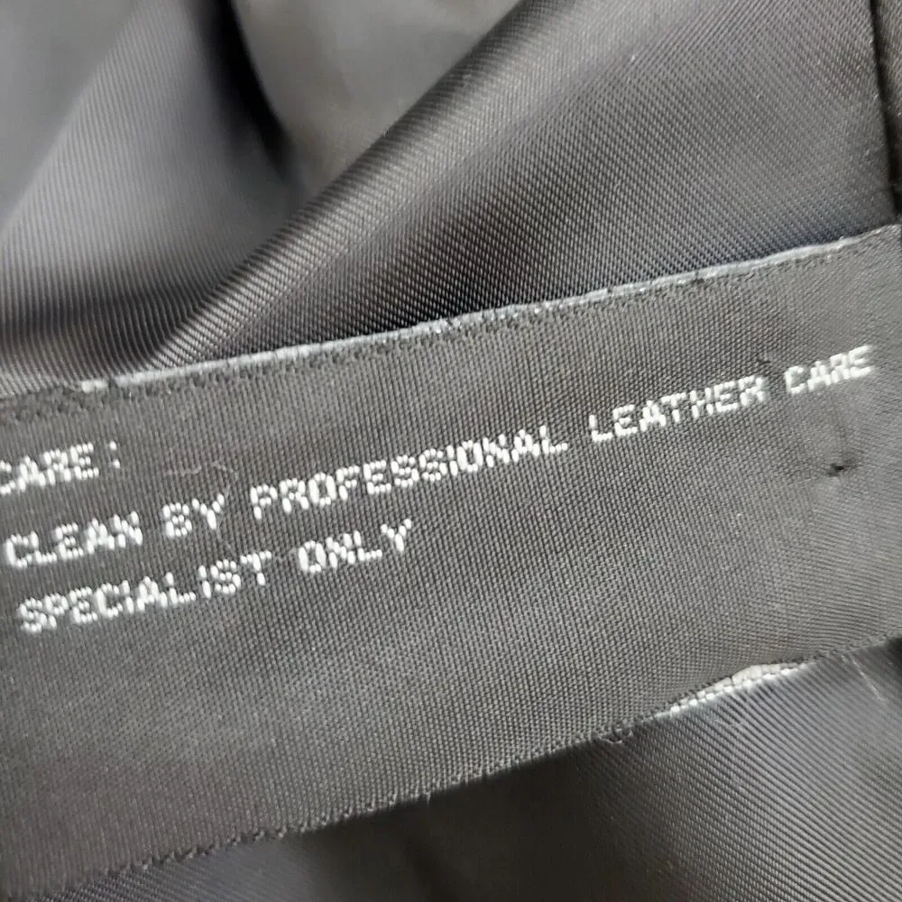 Claiborne Longer Coat Men 1X Black Lambskin Leather Jacket 3 Button Lined Blazer